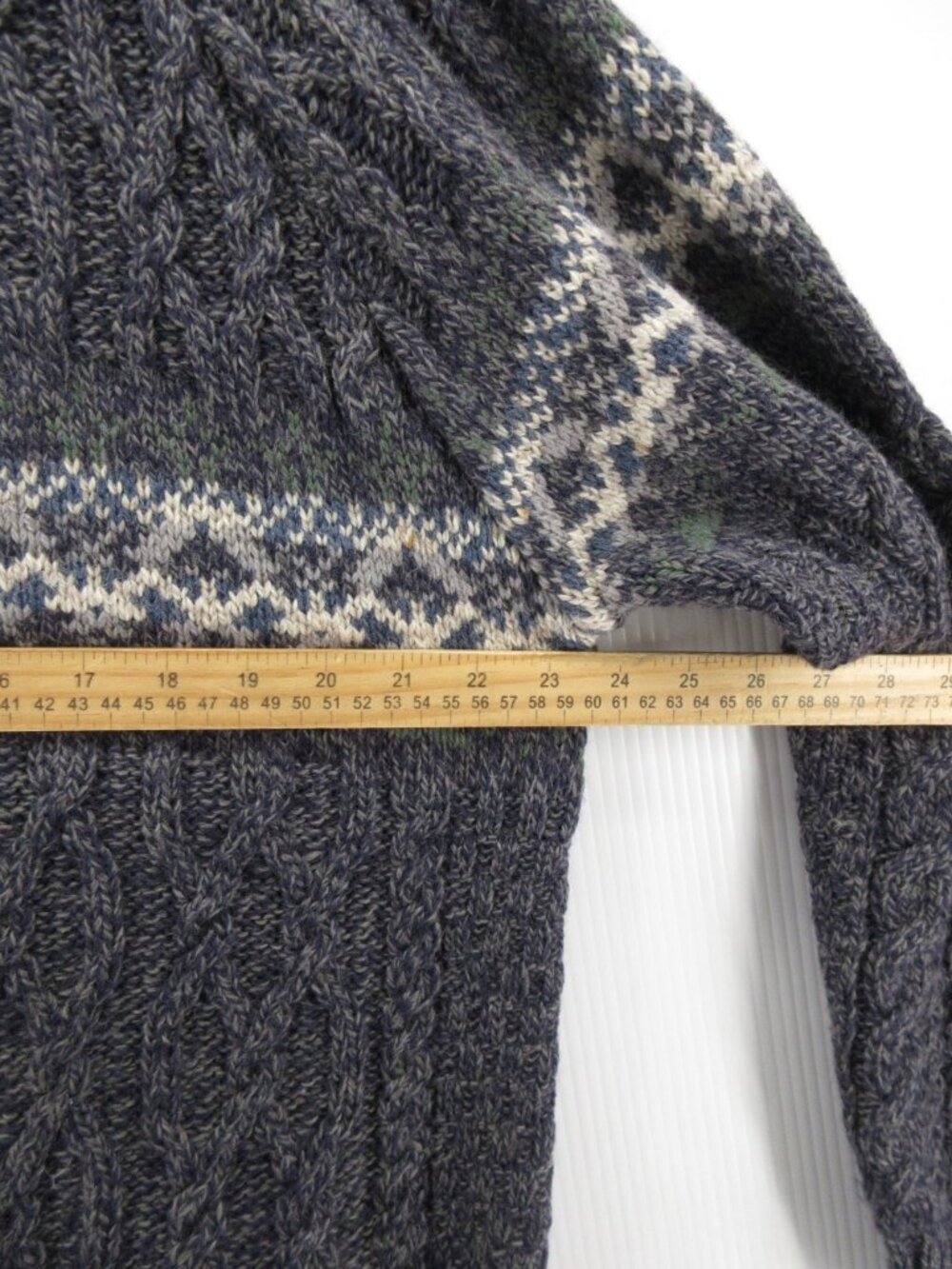 Aran Sweater Market XXL Merino Wool Fisherman Cardigan Cable Knit * - Picture 7 of 12